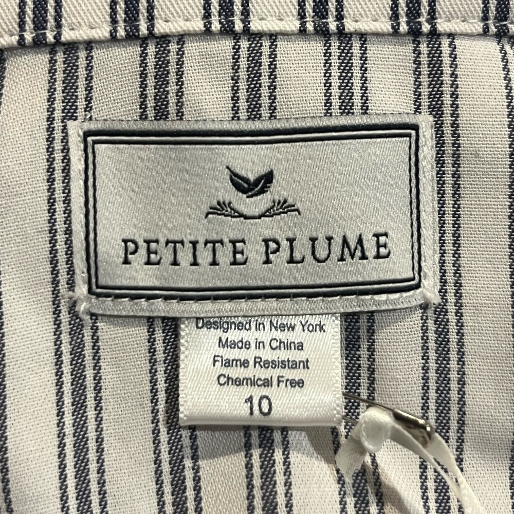 Petite Plume Navy French Ticking Cozy Cotton Blend Striped Kids Pajama Set - Picture 13 of 13